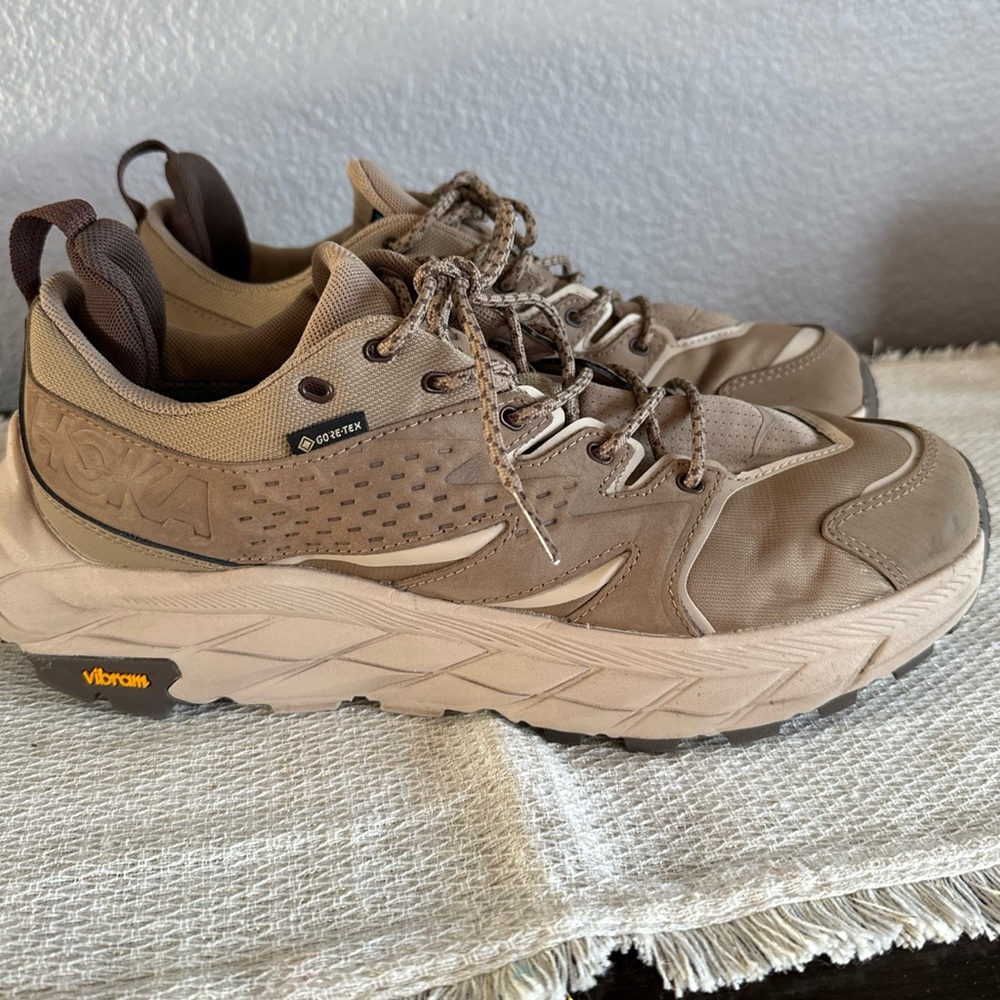 Hoka One One Anacapa Low GTX Hiking Shoe Mens 10  D Leather Waterproof 1122017